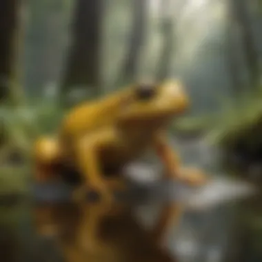 Conservation Efforts for the Yellow Frog Species Conservationists releasing yellow frogs back into the wild
