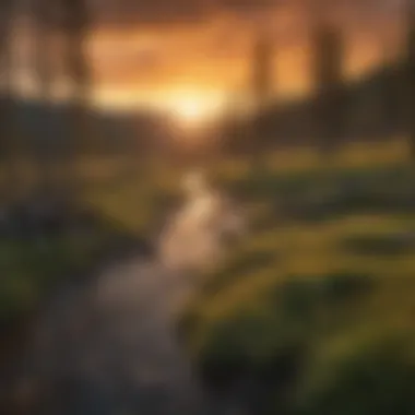 Golden Hour Magic: Sunset over Yellowstone Forest Captivating Sunset over Yellowstone Forest