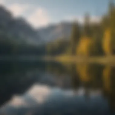 Tranquil Beauty: Serene Lake Reflection in Yellowstone National Park Serene Lake Reflection in Yellowstone National Park