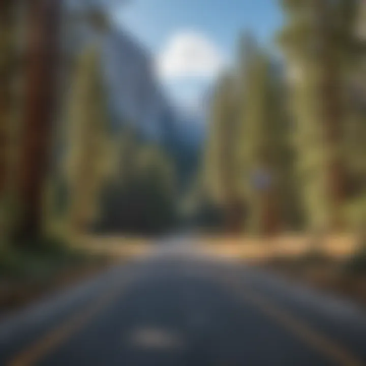 Yosemite Park Entrance Yosemite National Park entrance sign against a backdrop of granite cliffs