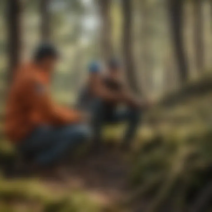 Team members collaborating on an environmental restoration task